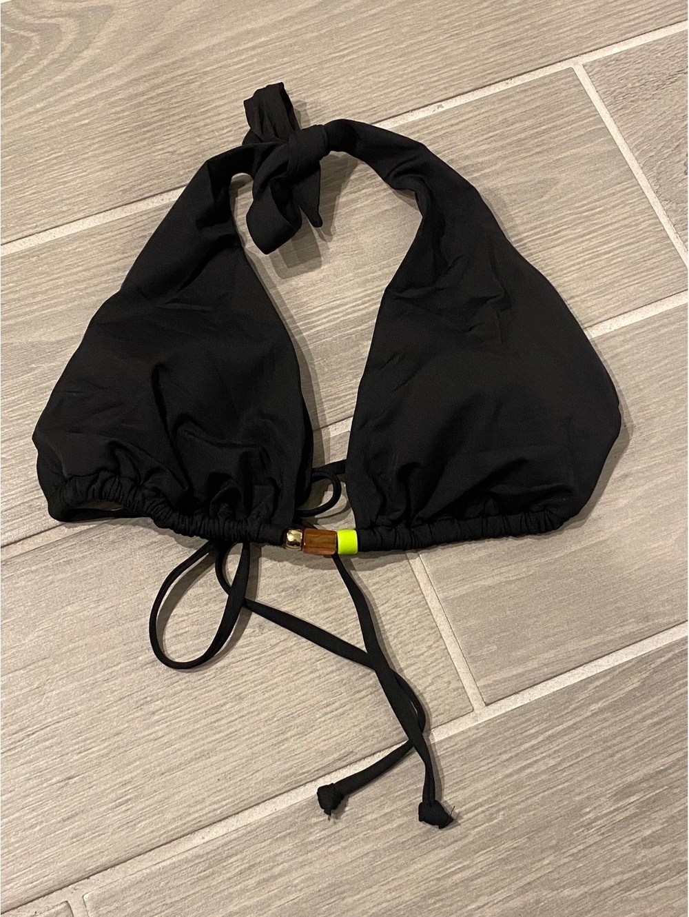 H&M Black Triangle Bikini Top Size 8